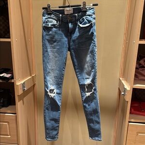 Frame Denim Women's Distressed Blue Jeans